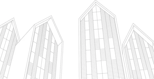 Linhas Abstratas Desenho Conceito Arte Arquitetônica Formas Geométricas Mínimas — Vetor de Stock