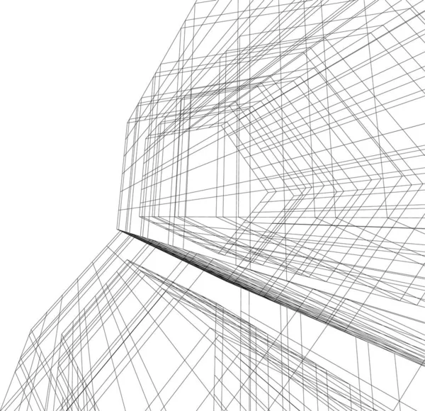 Linhas Abstratas Desenho Conceito Arte Arquitetônica Formas Geométricas Mínimas — Vetor de Stock