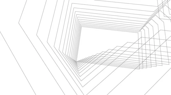 Lignes Dessin Abstraites Dans Concept Art Architectural Formes Géométriques Minimales — Image vectorielle