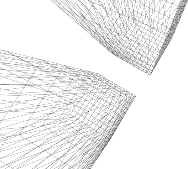 Abstrakta Teckningslinjer Arkitektonisk Konst Koncept Minimala Geometriska Former — Stock vektor