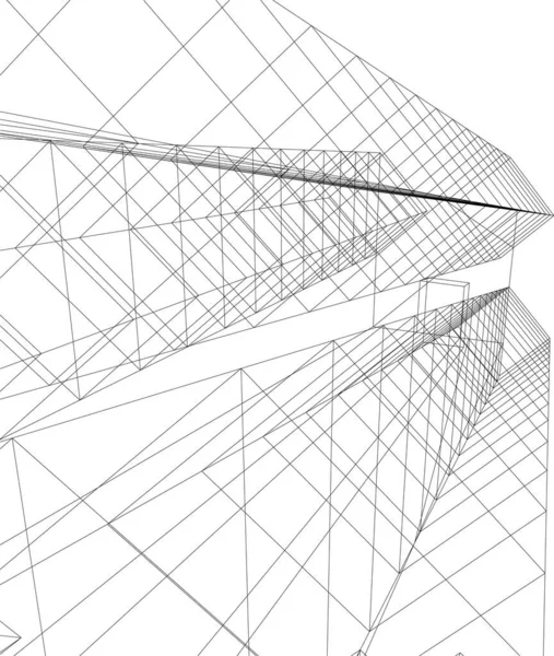 Linee Disegno Astratte Nel Concetto Arte Architettonica Forme Geometriche Minime — Vettoriale Stock