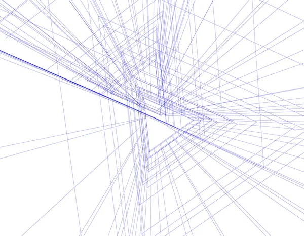 Líneas Abstractas Dibujo Concepto Arte Arquitectónico Formas Geométricas Mínimas — Archivo Imágenes Vectoriales