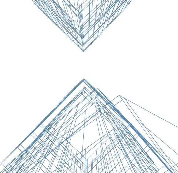 Linhas Abstratas Desenho Conceito Arte Arquitetônica Formas Geométricas Mínimas —  Vetores de Stock