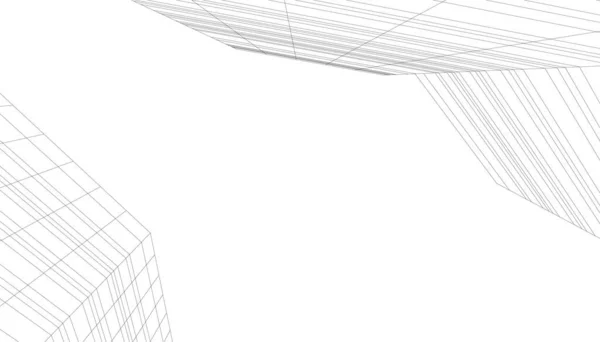 Lignes Dessin Abstraites Dans Concept Art Architectural Formes Géométriques Minimales — Image vectorielle