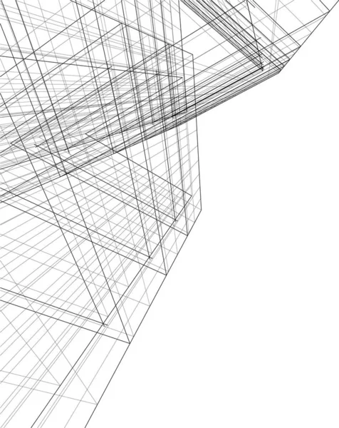 Abstrakte Zeichnungslinien Architektonischen Kunstkonzept Minimale Geometrische Formen — Stockvektor