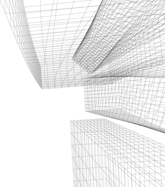 Lignes Dessin Abstraites Dans Concept Art Architectural Formes Géométriques Minimales — Image vectorielle