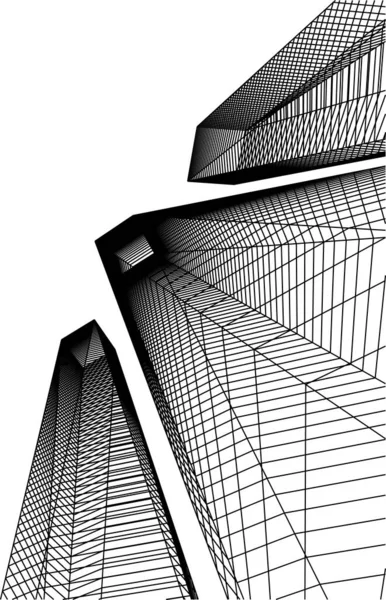 Lignes Dessin Abstraites Dans Concept Art Architectural Formes Géométriques Minimales — Image vectorielle