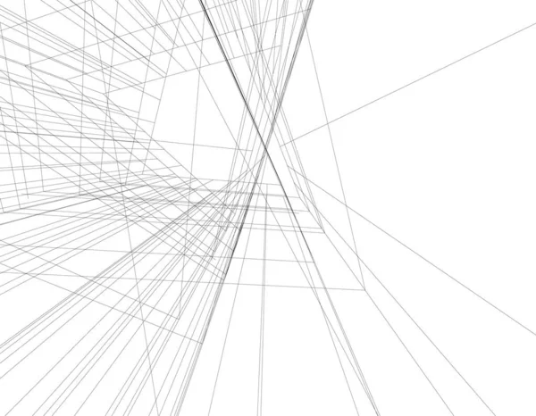 Abstracte Tekenlijnen Architectonisch Kunstconcept Minimale Geometrische Vormen — Stockvector