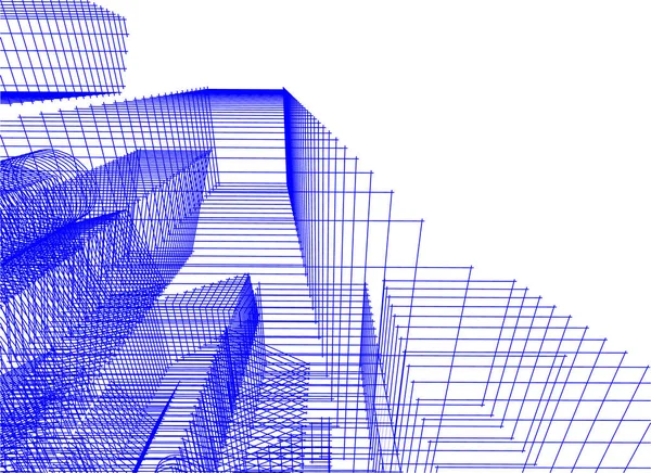 Linee Disegno Astratte Nel Concetto Arte Architettonica Forme Geometriche Minime — Vettoriale Stock