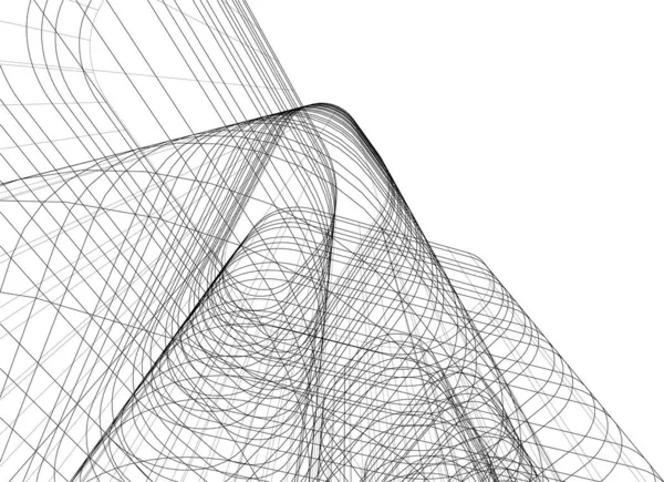 Líneas Abstractas Dibujo Concepto Arte Arquitectónico Formas Geométricas Mínimas — Archivo Imágenes Vectoriales