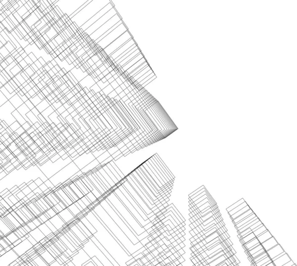 建築芸術の概念における抽象的な線や最小限の幾何学的形状 — ストックベクタ