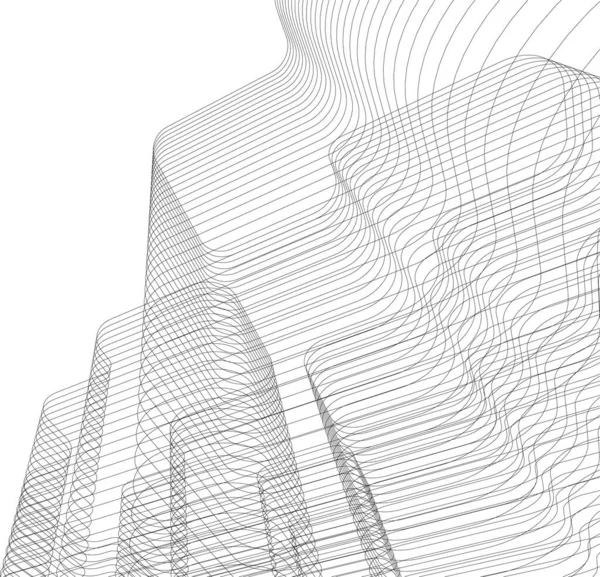 Garis Gambar Abstrak Dalam Konsep Seni Arsitektur Bentuk Geometris Minimal - Stok Vektor