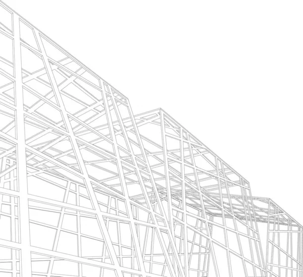 Linhas Abstratas Desenho Conceito Arte Arquitetônica Formas Geométricas Mínimas — Vetor de Stock