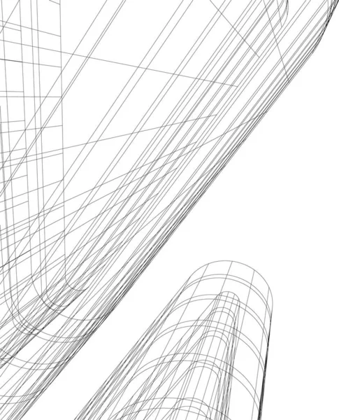 Lignes Dessin Abstraites Dans Concept Art Architectural Formes Géométriques Minimales — Image vectorielle