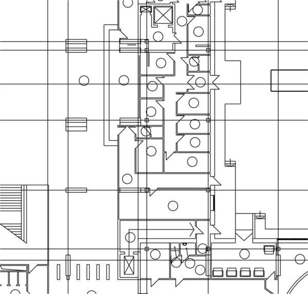 Lignes Dessin Abstraites Dans Concept Art Architectural Formes Géométriques Minimales — Image vectorielle