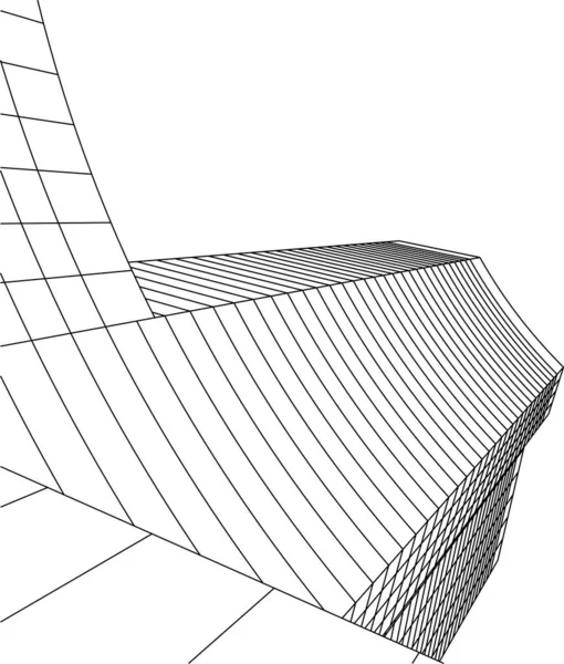 Abstrakte Zeichnungslinien Architektonischen Kunstkonzept Minimale Geometrische Formen — Stockvektor