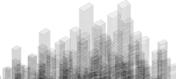 Linhas Abstratas Desenho Conceito Arte Arquitetônica Formas Geométricas Mínimas —  Vetores de Stock