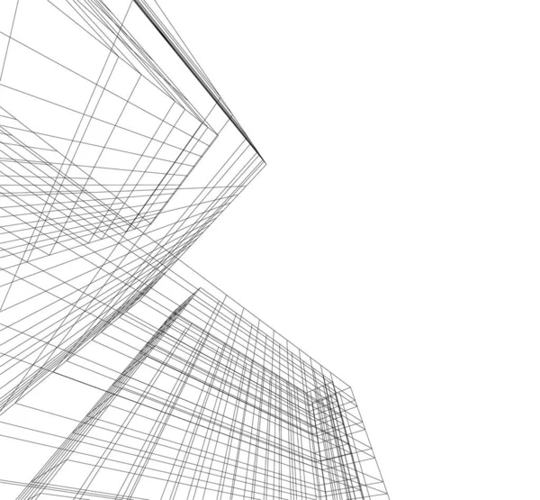 Linhas Abstratas Desenho Conceito Arte Arquitetônica Formas Geométricas Mínimas — Vetor de Stock