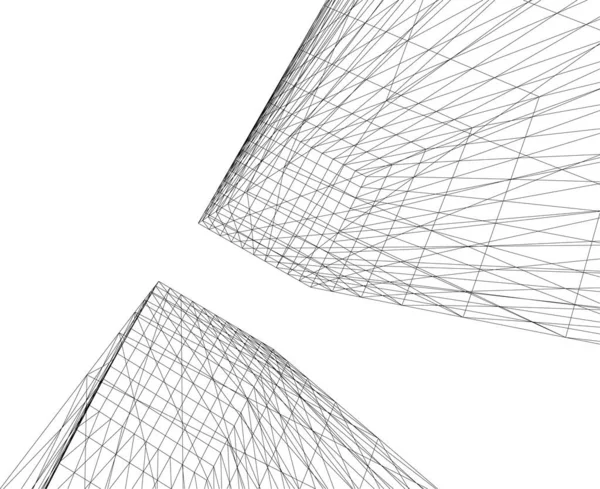 Abstrakcyjne Linie Rysunku Koncepcji Sztuki Architektonicznej Minimalne Kształty Geometryczne — Wektor stockowy