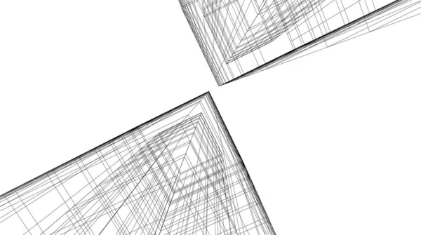 Lignes Dessin Abstraites Dans Concept Art Architectural Formes Géométriques Minimales — Image vectorielle