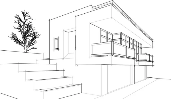 Arquitetura Edifício Ilustração Fundo —  Vetores de Stock