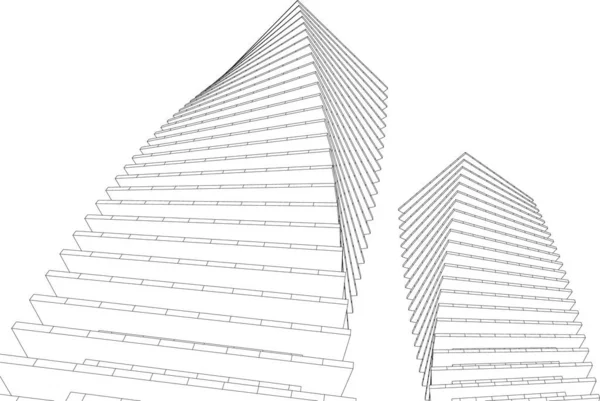 Linhas Abstratas Desenho Conceito Arte Arquitetônica Formas Geométricas Mínimas —  Vetores de Stock