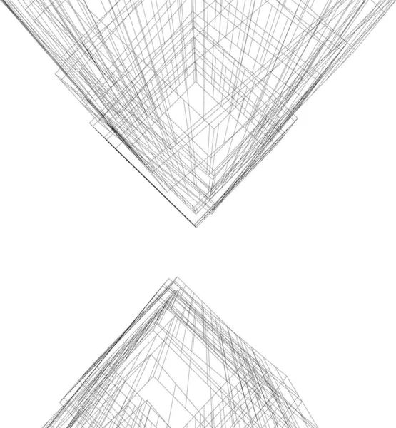 Abstrakte Zeichnungslinien Architektonischen Kunstkonzept Minimale Geometrische Formen — Stockvektor