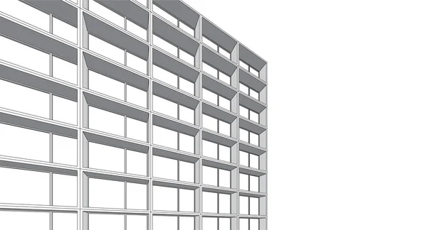 Abstracte Tekenlijnen Architectonisch Kunstconcept Minimale Geometrische Vormen — Stockvector