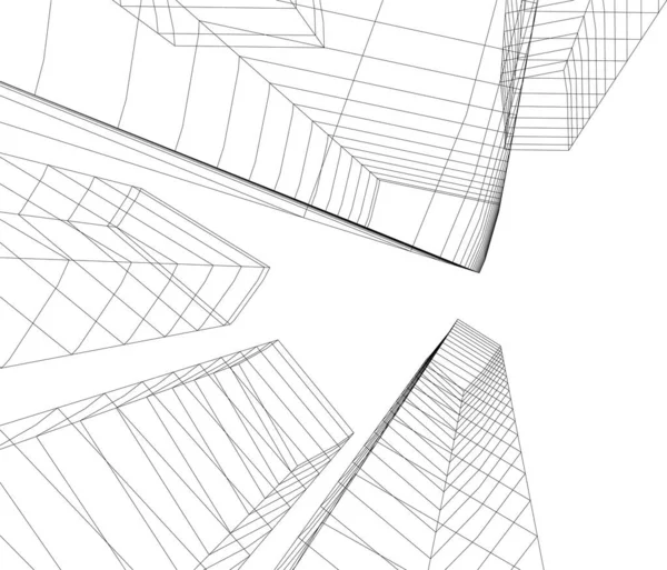 Linhas Abstratas Desenho Conceito Arte Arquitetônica Formas Geométricas Mínimas —  Vetores de Stock