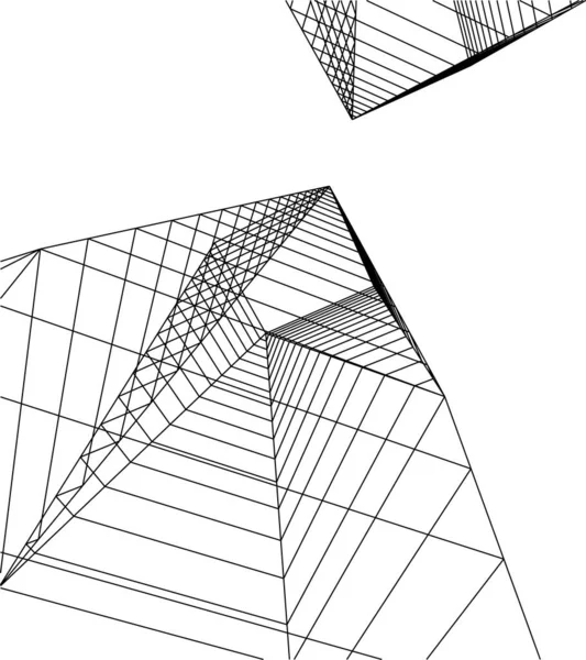 Minimale Geometrische Formen Architektonische Linien — Stockvektor