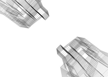 Mimari sanat konseptinde soyut çizgiler, minimum geometrik şekiller. 