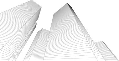 Mimari sanat konseptinde soyut çizgiler, minimum geometrik şekiller. 