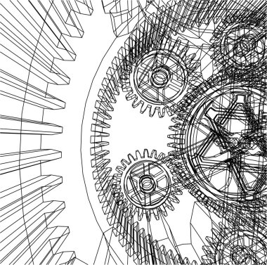 Mimari sanat konseptinde soyut çizgiler, minimum geometrik şekiller.