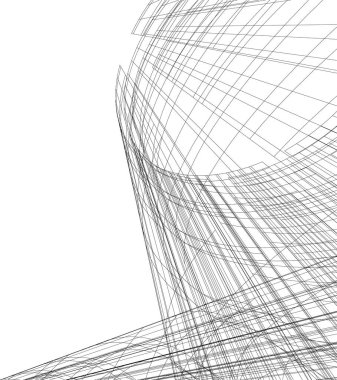 Mimari sanat konseptinde soyut çizgiler, minimum geometrik şekiller. 