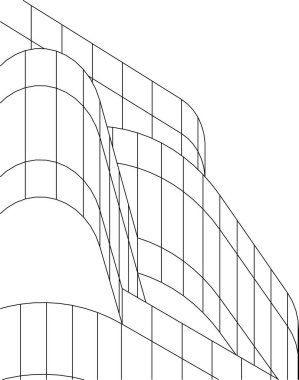 Mimari sanat konseptinde soyut çizgiler, minimum geometrik şekiller. 