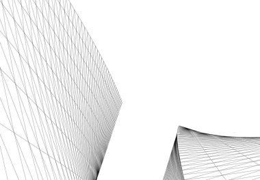 Mimari sanat konseptinde soyut çizgiler, minimum geometrik şekiller. 