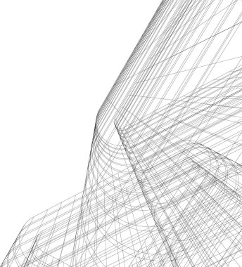 Arkaplanda mimari bina 3d illüstrasyon