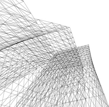 Mimari sanat konseptinde soyut çizgiler, minimum geometrik şekiller.