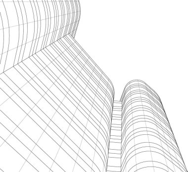 Mimari sanat konseptinde soyut çizgiler, minimum geometrik şekiller. 