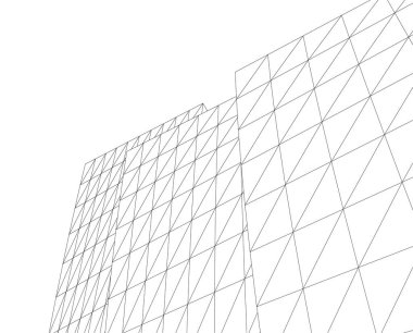 Mimari sanat konseptinde soyut çizgiler, minimum geometrik şekiller.