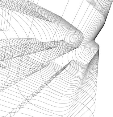 Arkaplanda mimari bina 3d illüstrasyon