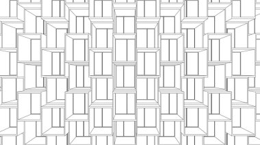 Mimari sanat konseptinde soyut çizgiler, minimum geometrik şekiller. 