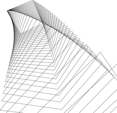Mimari sanat konseptinde soyut çizgiler, minimum geometrik şekiller. 