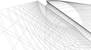 Mimari sanat konseptinde soyut çizgiler, minimum geometrik şekiller.