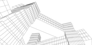 Mimari sanat konseptinde soyut çizgiler, minimum geometrik şekiller. 
