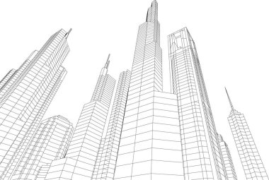 Mimari sanat konseptinde soyut çizgiler, minimum geometrik şekiller. 