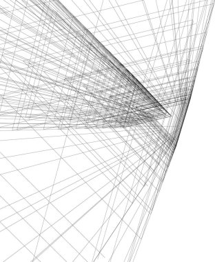 Arkaplanda mimari bina 3d illüstrasyon