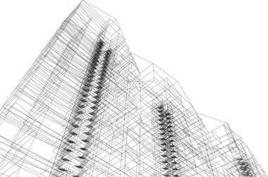 Mimari sanat konseptinde soyut çizgiler, minimum geometrik şekiller.