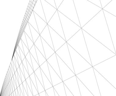 Mimari sanat konseptinde soyut çizgiler, minimum geometrik şekiller. 