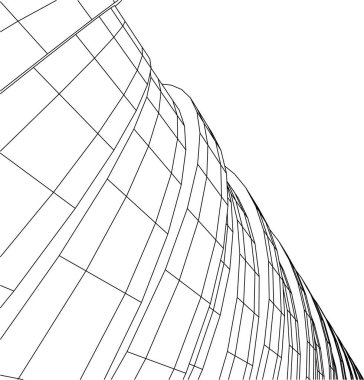 Mimari sanat konseptinde soyut çizgiler, minimum geometrik şekiller. 